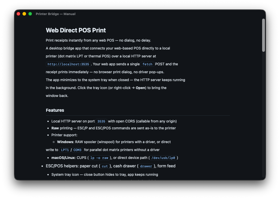 Direct Print — setup manual